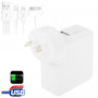 AU Plug 6000mAh External Battery / Power Bank with 8 Pin / 30 Pin / Micro 5 Pin USB Charge Cable for iPhone 5 / iPhone 4S / iPod touch 5 / 6, Galaxy S IV / i9500 / i9300 / N7100, Nokia Lumia 925 / 920 / 520, LG Optimus G Pro, HTC One / M7 etc.(White)
