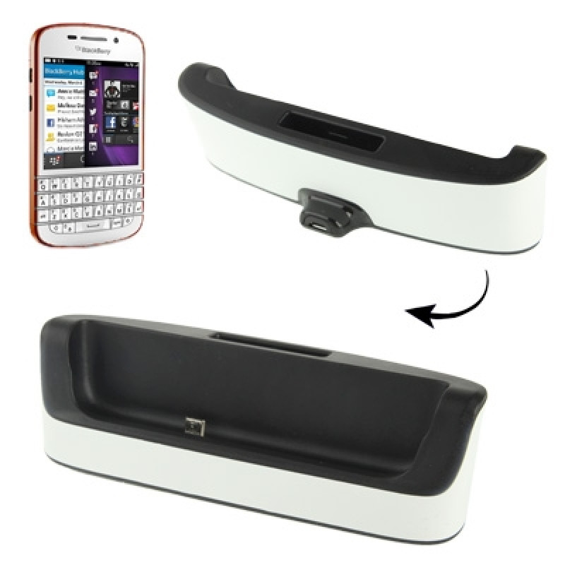 Desktop Charger Cradle with Battery Slot for Blackberry Q10(White) Desktop Charger Cradle with Battery Slot for Blackberry Q10(White)