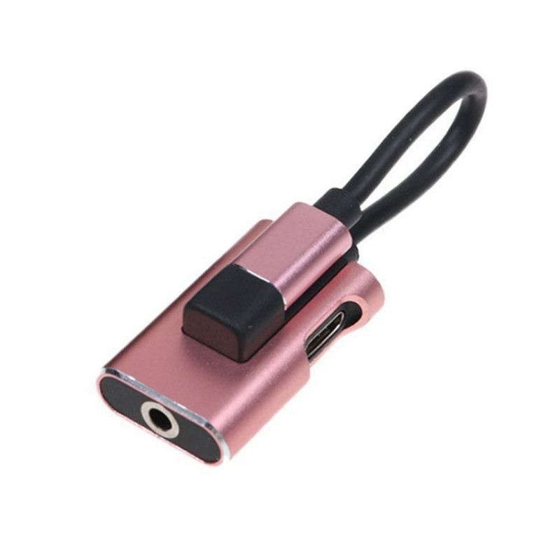2 in 1 USB-C / Type-C to USB-C / Type-C 3.5mm Jack Audio Adapter Cable(Rose Gold) 2 in 1 USB-C / Type-C to USB-C / Type-C 3.5mm Jack Audio Adapter Cable(Rose Gold)