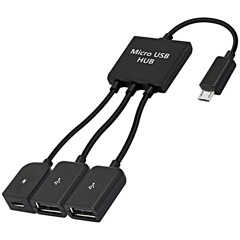 Micro USB to 2 Ports USB OTG HUB Cable with Micro USB Power Supply, Length: 20cm(Black) Micro USB to 2 Ports USB OTG HUB Cable with Micro USB Power Supply, Length: 20cm(Black)