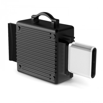 YAOMAISI Q24 2 in 1 Toolbox Shape Type-C Metal Memory Card Reader, Support TF Card(Black)