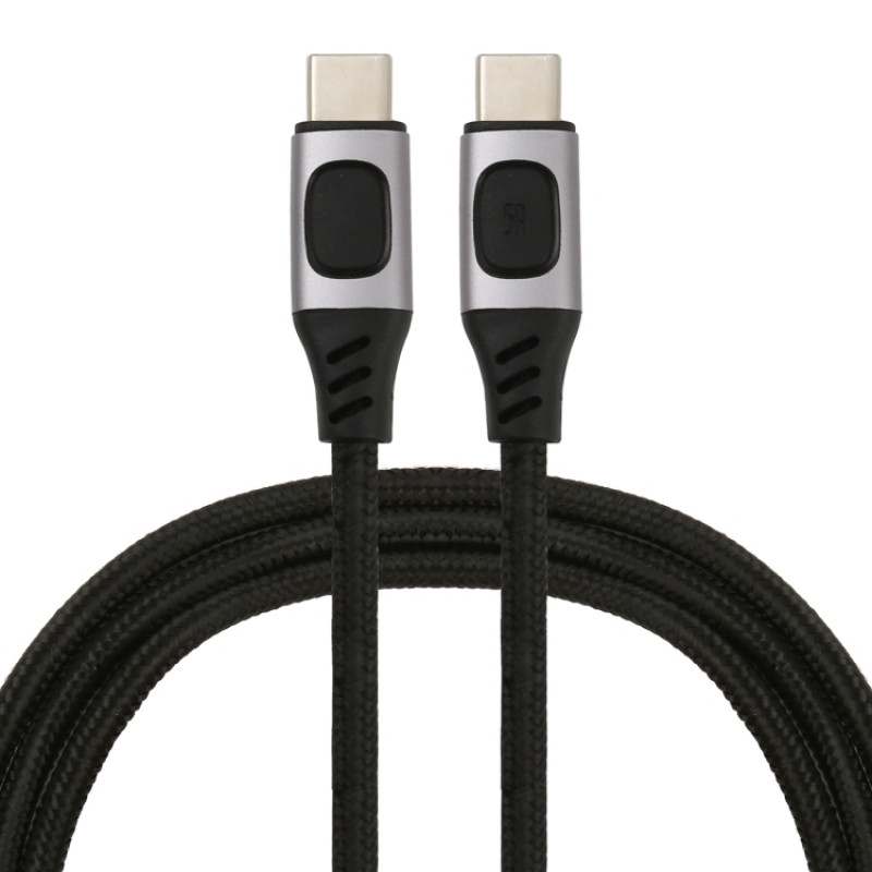 100W 5A USB-C / Type-C Male to USB-C / Type-C Male PD Fast Charging Braided Data Cable, Cable Length:1m