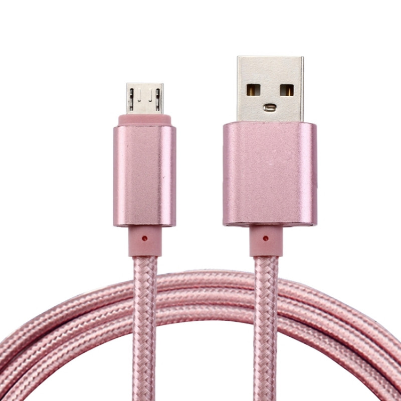 1m Woven Style Metal Head 84 Cores Micro USB to USB 2.0 Data / Charger Cable, For Samsung / Huawei / Xiaomi / Meizu / LG / HTC and Other Smartphones(Rose Gold) 1m Woven Style Metal Head 84 Cores Micro USB to USB 2.0 Data / Charger Cable, For Samsung / Huawei / Xiaomi / Meizu / LG / HTC and Other Smartphones(Rose Gold)