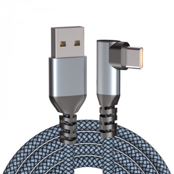 0.3m 5V 3A 480Mbps 100W USB to USB-C / Type-C Elbow Super Fast Charging Data-sync Cable(Grey) 0.3m 5V 3A 480Mbps 100W USB to USB-C / Type-C Elbow Super Fast Charging Data-sync Cable(Grey)