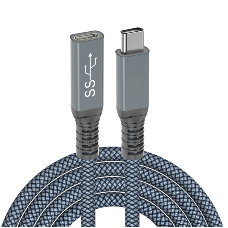 0.5m USB-C / Type-C Straight Male to Female 10Gbps Extension Cable(Grey)