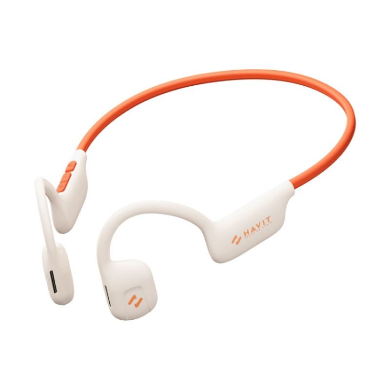 Havit Freego 1 Air Conduction Ear Hanging Surround Sound Wireless Bluetooth Earphones with LED Light(Sunlight Orange)