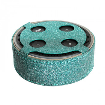 1188 Amazon Echo Dot 2 Intelligent Bluetooth Speaker Plain Weave Flash PU Protective Case Amazon Protection Cover(Green)