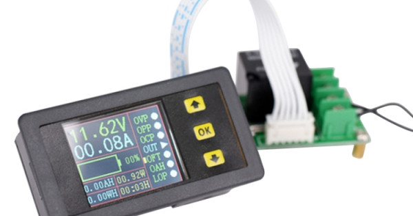 Current Metre Display 90V 20A Color Dual-Display Voltage Current Meter Charge Discharge ...