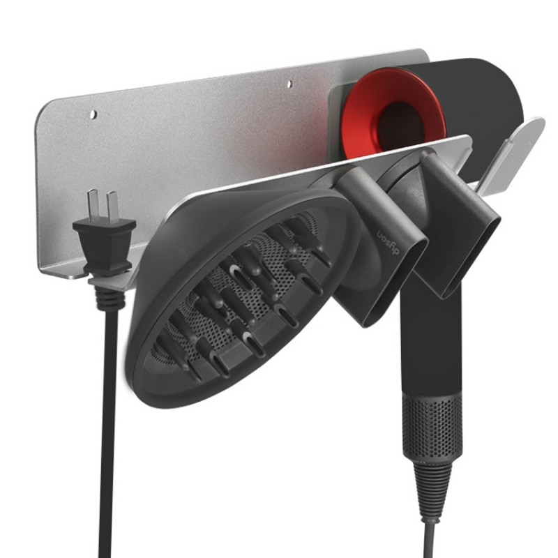 Metal Hair Dryer Holder Wall Mount Hanging Rack Organizer Hook Spiral Bathroom Bracket for Dyson