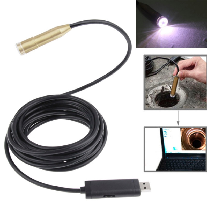 Waterproof USB Cable Wire Camera Endoscope with 4 LED Light, View Angle: 62 Degree, Length: 5M, Support Video recorder Waterproof USB Cable Wire Camera Endoscope with 4 LED Light, View Angle: 62 Degree, Length: 5M, Support Video recorder