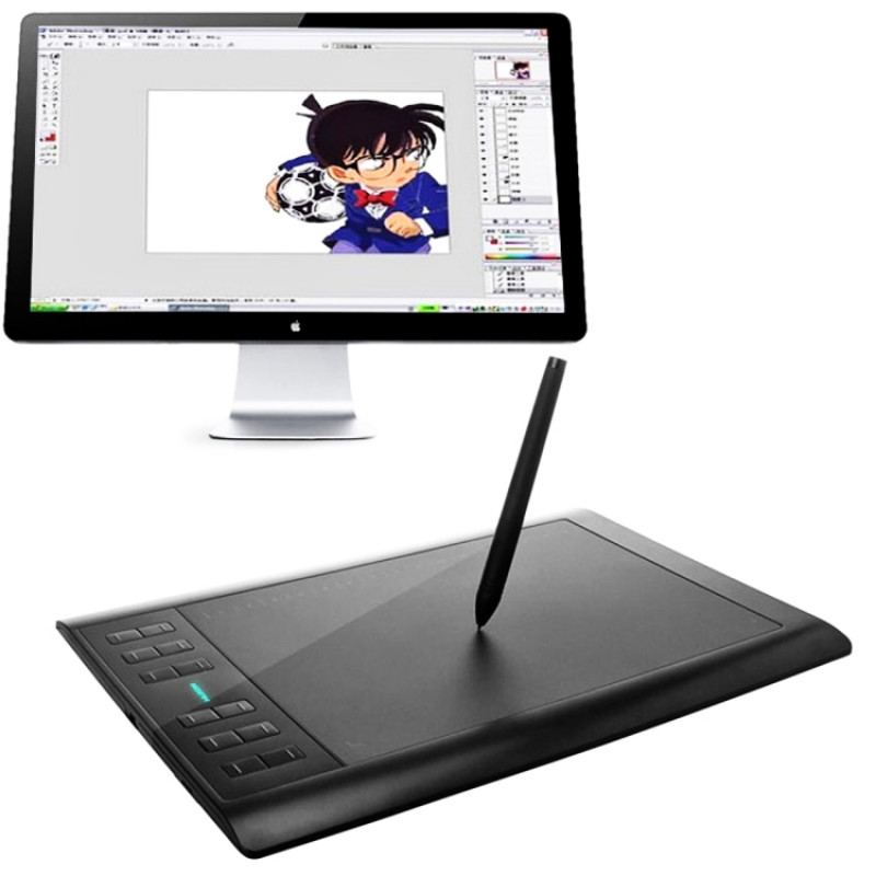 HUION 1060 PRO+ 10 x 6 inch Big Active 2048 Levels 5080 LPI Resolution Graphic Drawing Tablet Board with Digital Pen