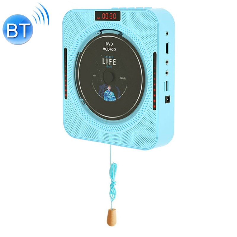 Multifunctional Household Bluetooth Speaker Wall Mounted CD Player with Ambient Light(Blue)