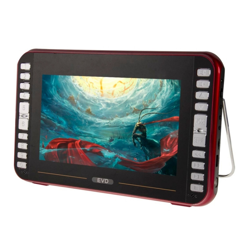 9.8 inch TFT LCD Screen Digital Multimedia Portable TV & DVD Player with Holder, Support USB, TF card, AV Function
