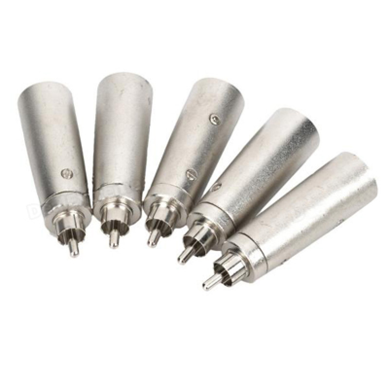 3-Pin RCA Male to XLR Male Adapter Connectors (5 Pcs in One Package, the Price is for 5 Pcs)