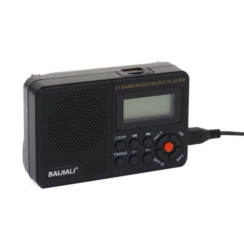 BAIJIALI BJL-166 Full Band Retro Radio Multifunctional Built-In Speaker Player(Black) BAIJIALI BJL-166 Full Band Retro Radio Multifunctional Built-In Speaker Player(Black)