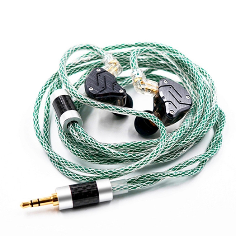 KZ 90-11 2pin 0.75mm Gold Plated Pin 8 Strand Braided Mesh Headphone Upgrade Cable(Transparent Green) KZ 90-11 2pin 0.75mm Gold Plated Pin 8 Strand Braided Mesh Headphone Upgrade Cable(Transparent Green)
