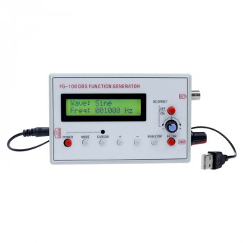 FG-100 1Hz-500kHz DDS Function Signal Generator Frequency Counter(White) FG-100 1Hz-500kHz DDS Function Signal Generator Frequency Counter(White)