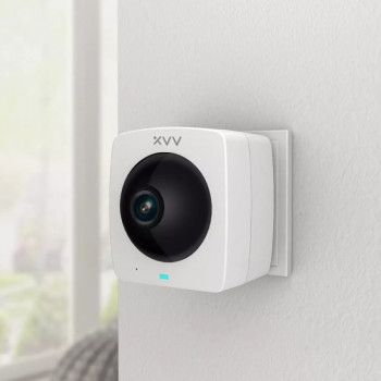 Original Xiaomi Youpin XiaoVV 1080P 2 Million Pixel Smart Panoramic Camera, Support Infrared Night Vision & AI Humanoid Detection & Voice Intercom & 128GB Micro SD Card, US Plug(White)
