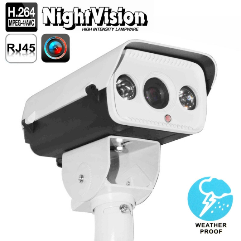 H.264 Wired Array Waterproof / Vandalproof IP Camera, 1 / 3 inch 4mm 1.3 Mega Pixels Fixed Lens, Motion Detection / Privacy Mask and 50m IR Night Vision, Support HD 720P (1280 x 720)