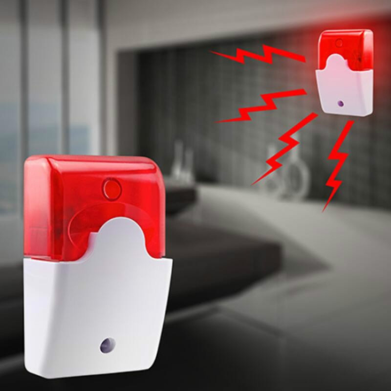 Sound and Light Fire Alarm Horn Anti Theft Flashing Light Alarm Buzzer(Red)