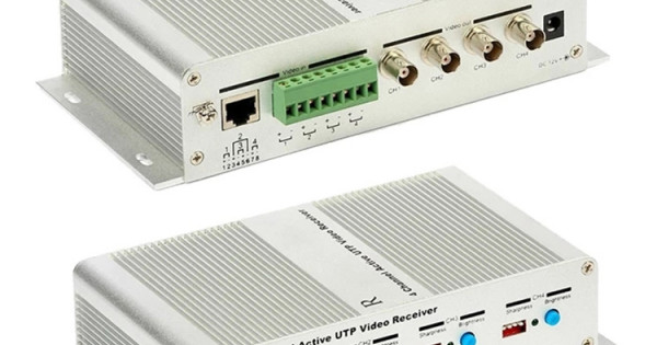 RJ45 Socket 4 Channel Active BNC Plug UTP Video Receiver