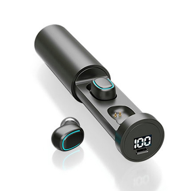 C1 Bluetooth 5.0 TWS Circular Chimney Touch Digital Display True Wireless Bluetooth Earphone with Charging Box(Black) C1 Bluetooth 5.0 TWS Circular Chimney Touch Digital Display True Wireless Bluetooth Earphone with Charging Box(Black)