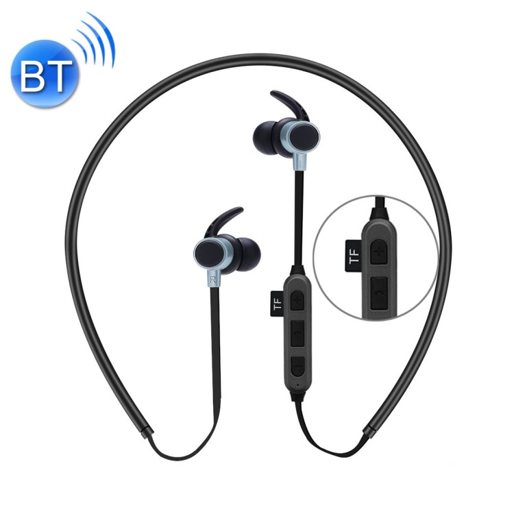 ST-K3 Wireless Magnetic Earbuds Bluetooth Sports Stereo MP3 Headphones with Mic & TF Card Slot, For iPhone, Galaxy, Huawei, Xiaomi, LG, HTC and Other Smart Phones(Black)