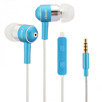 LOUIS Color Change LED Wired Control In-Ear HiFi Earphone Stereo Bass Ear Cup, For iPhone, iPad, iPod, Samsung, HTC, Sony, Huawei, Xiaomi and Other Audio Devices(Blue)