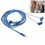 Beads Style In-ear Stereo Necklace Headphone(Blue)