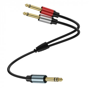 0 3m Gold Plated 6 35mm Male Dual Sound TRS Stereo to 2 x 6 35mm Male TS Mono Y Splitter Adapter Audio Cable Black 0 3m Gold Plated 6 35mm Male Dual Sound TRS Stereo to 2 x 6 35mm Male TS Mono Y Splitter Adapter Audio Cable Black