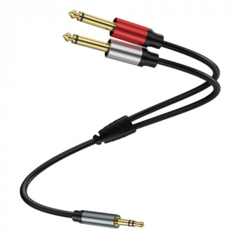 0 3m Gold Plated 3 5mm TRS Stereo to Dual 6 35mm TS Mono Y Splitter Adapter Audio Cable Black 0 3m Gold Plated 3 5mm TRS Stereo to Dual 6 35mm TS Mono Y Splitter Adapter Audio Cable Black