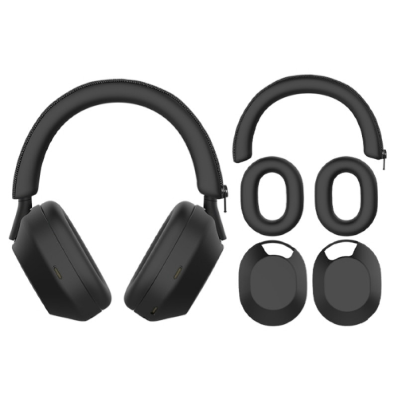 For Sony WH 1000XM5 Bluetooth Headset Headband Earmuff Protective Cover 3 in 1 Black For Sony WH 1000XM5 Bluetooth Headset Headband Earmuff Protective Cover 3 in 1 Black