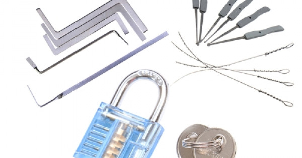 Locksmith Color 17 in 1 Locksmith Tools Practice Transparent Lock Kit Random Color Delivery