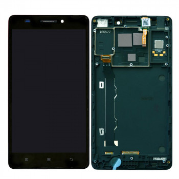 Lenovo A7000 Display and Touch Screen Glass With Frame - Black Lenovo A7000 Display and Touch Screen Glass With Frame - Black