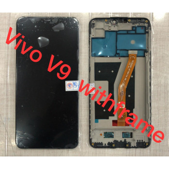 Vivo V9 With Frame Display and Touch Screen Glass Combo Assembly - Black