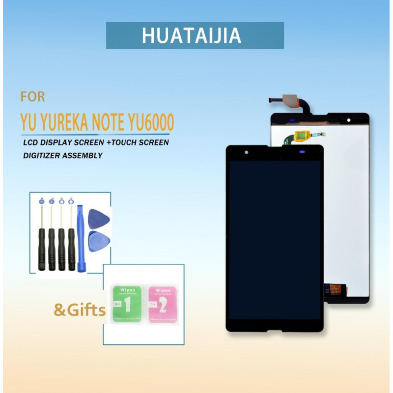 Black LCD Screen For YU yureka note yu6000 yu 6000 Touch screen digitizer Sensor With LCD Display Full Assembly Replacement - Black